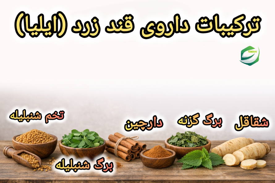 ترکیبات داروی قند زرد ایلیا طب اسلامی