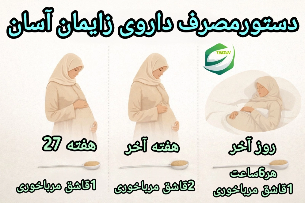 دستور مصرف داروی زایمان آسان طب اسلامی