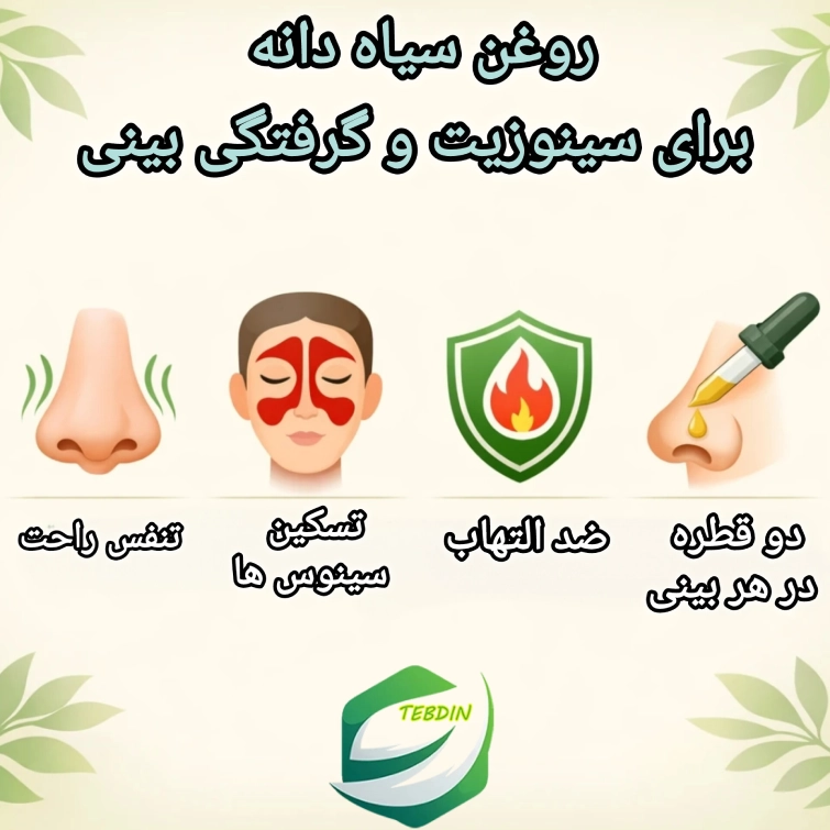 روغن سیاهدانه برای سینوزیت و گرفتگی بینی
