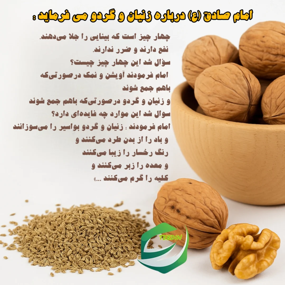 گردو و زنیان در روایات