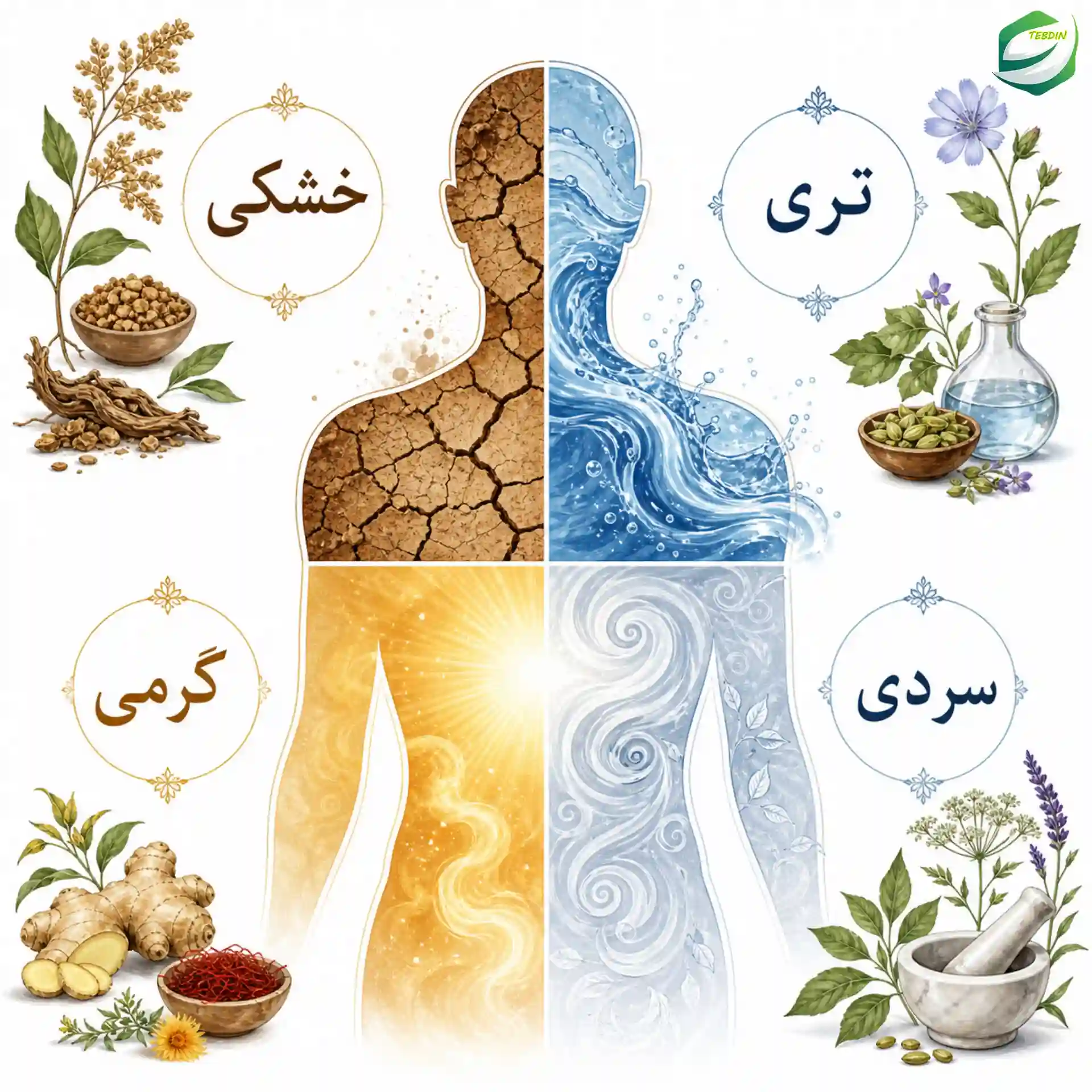 قویترین بلغم زدا + درمان غلبه بلغم 1 چهار رکن اساسی بدن
