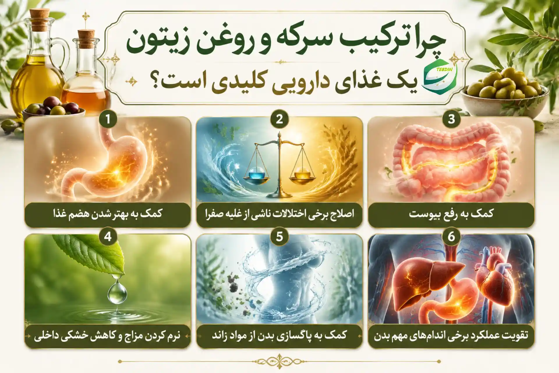 ترکیب روغن زیتون و سرکه داروی کلیدی