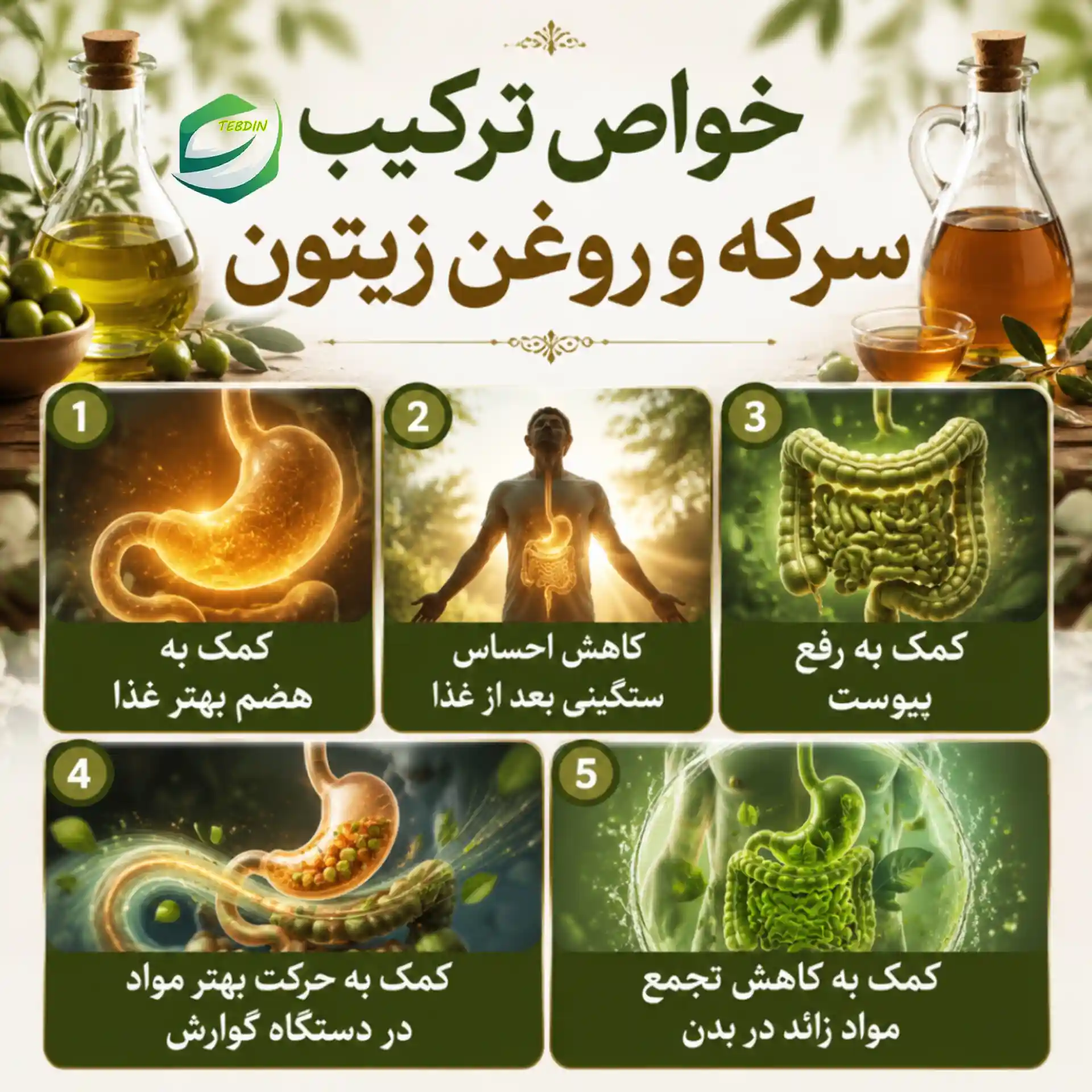خواص ترکیب سرکه و روغن زیتون