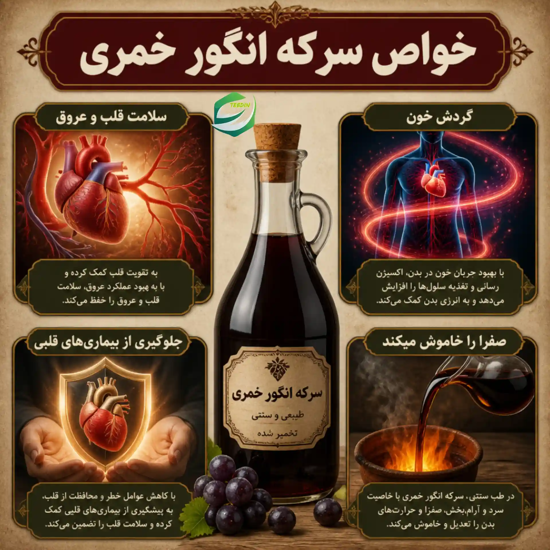 خواص سرکه انگور خمری