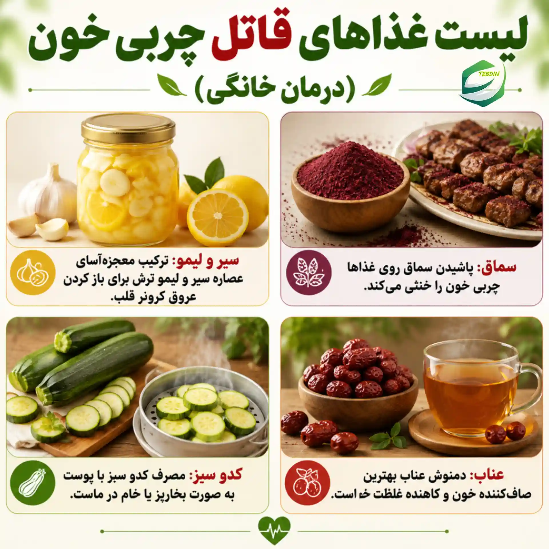 لیست غذاهای قاتل چربی خون درمان خانگی