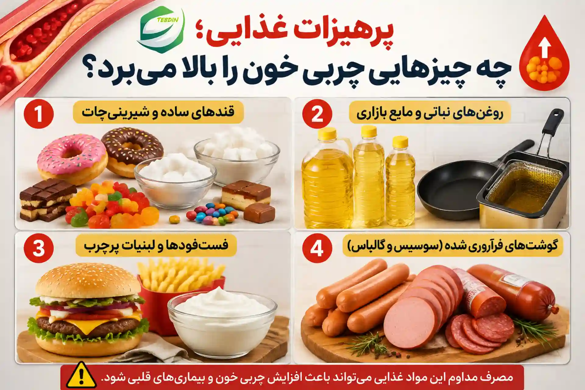 پرهیزات غذایی چه چیزهایی چربی خون را بالا می برد؟