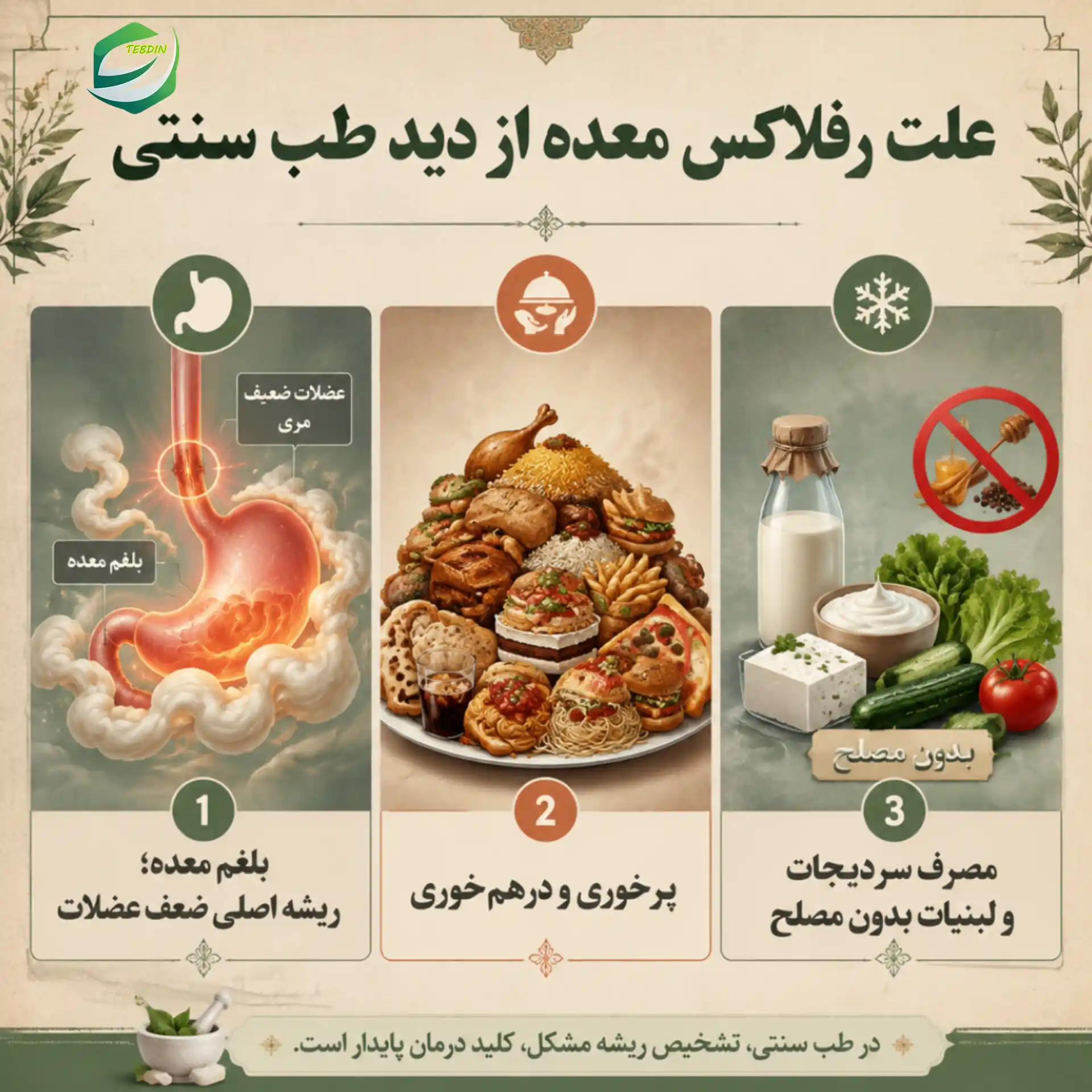 علت رفلاکس معده از دید طب سنتی