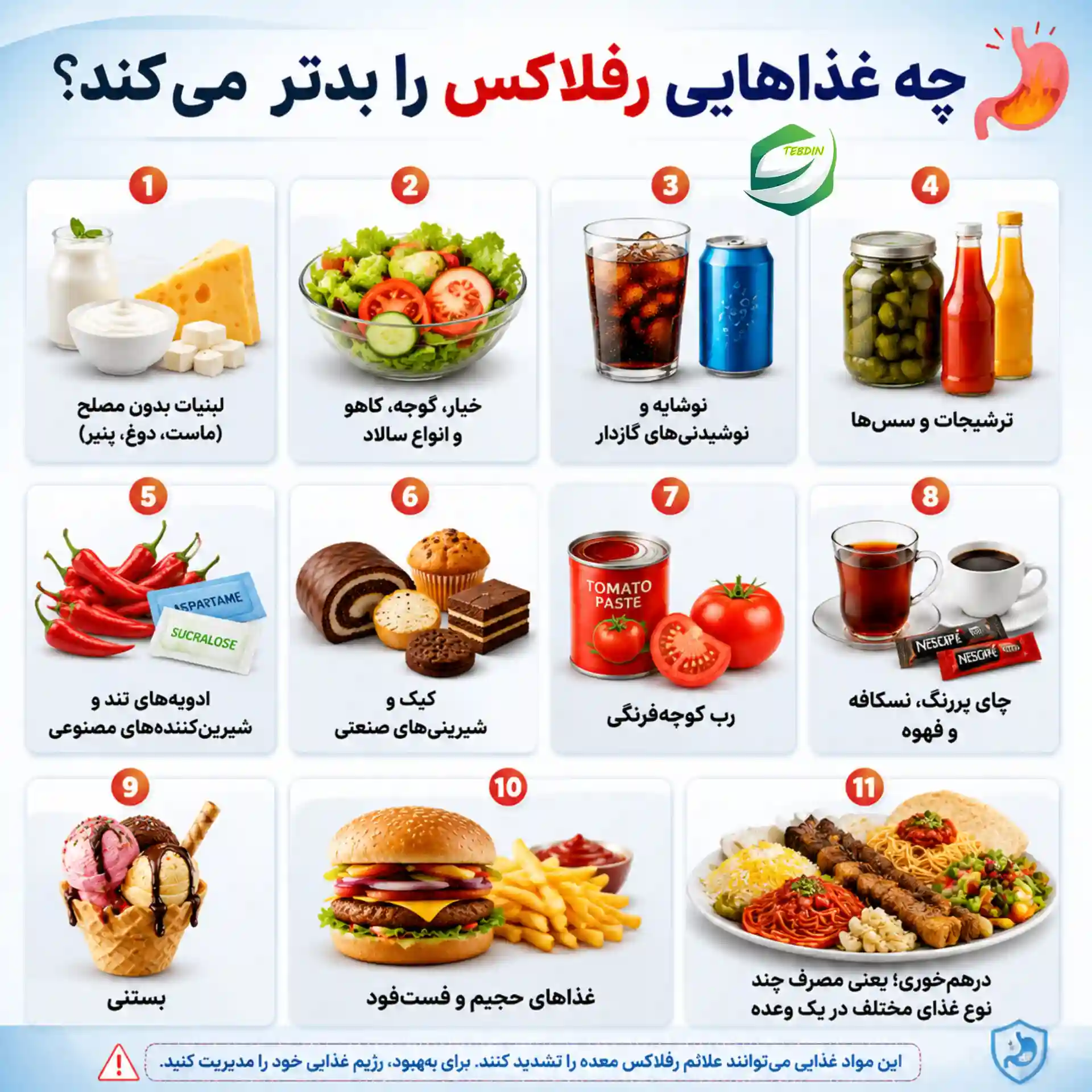 چه غذاهایی رفلاکس را بدتر میکند؟