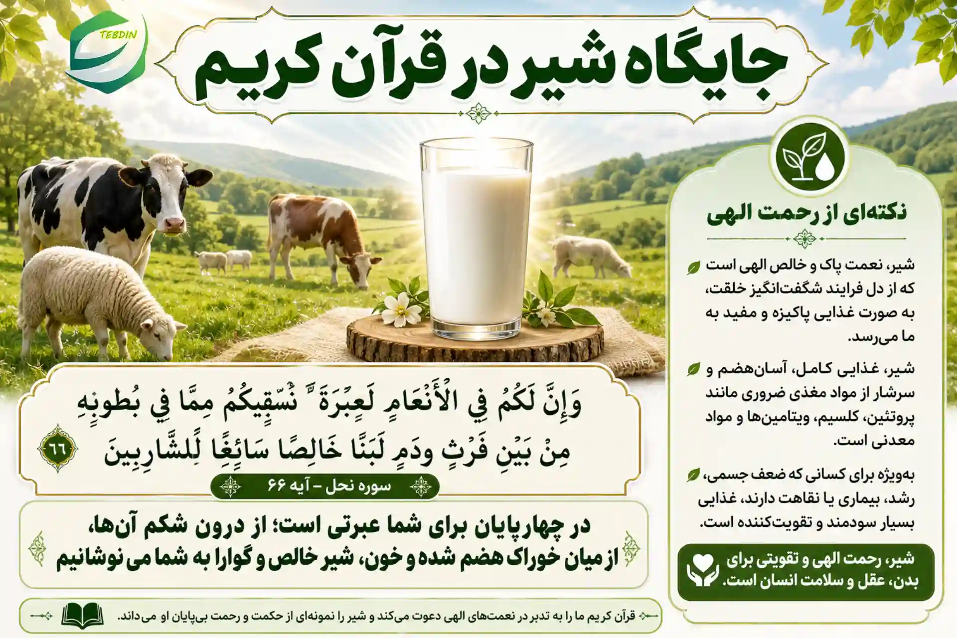 جایگاه شیر در قرآن کریم