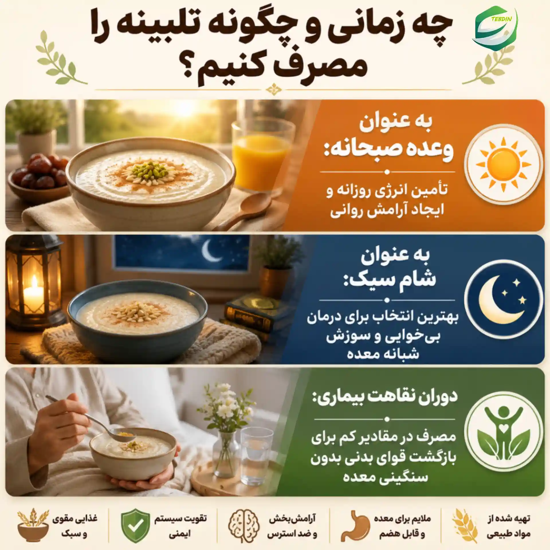 خوراک تلبینه چیست 6 چه زمانی و چگونه تلبینه را مصرف کنیم؟