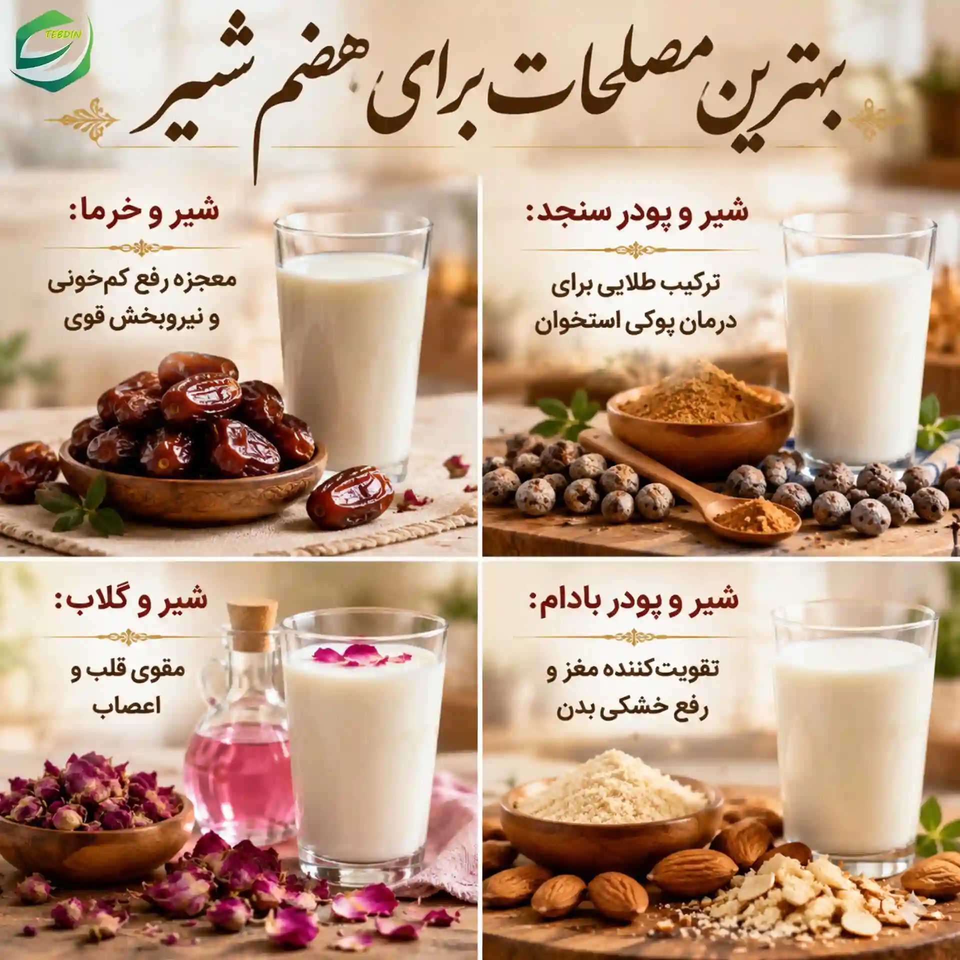 بهترین مصلحات برای هضم شیر