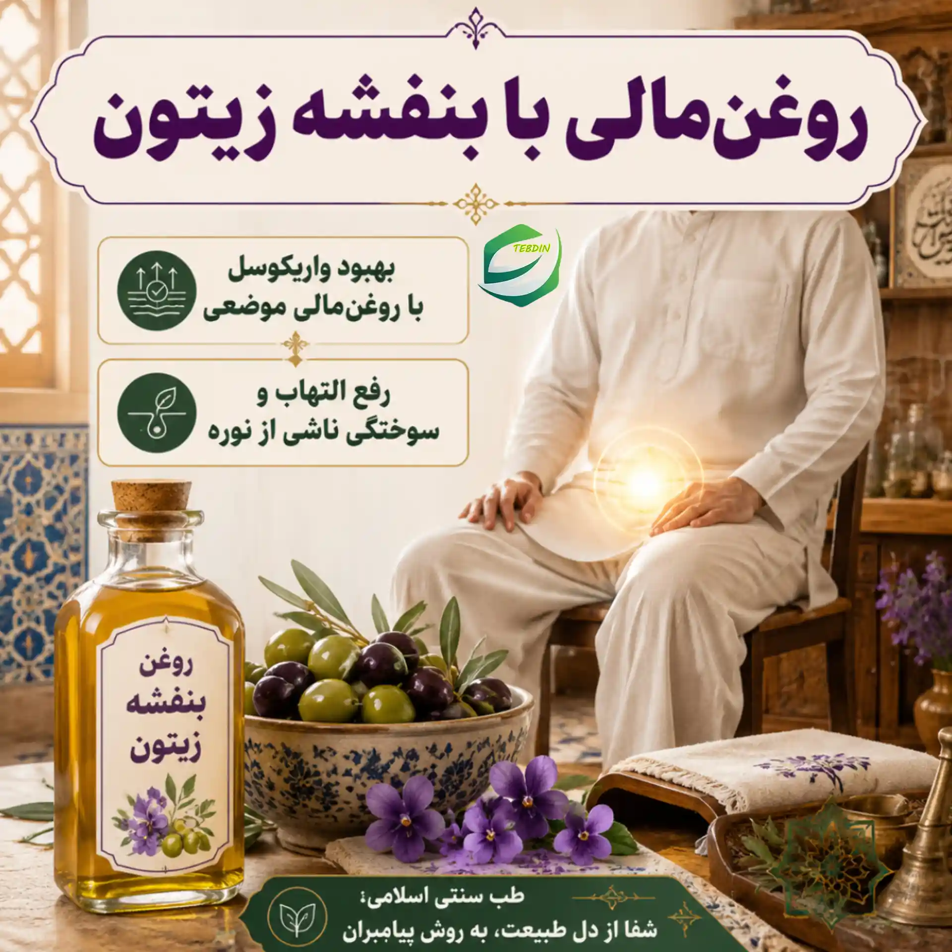 روغن مالی با بنفشه زیتون