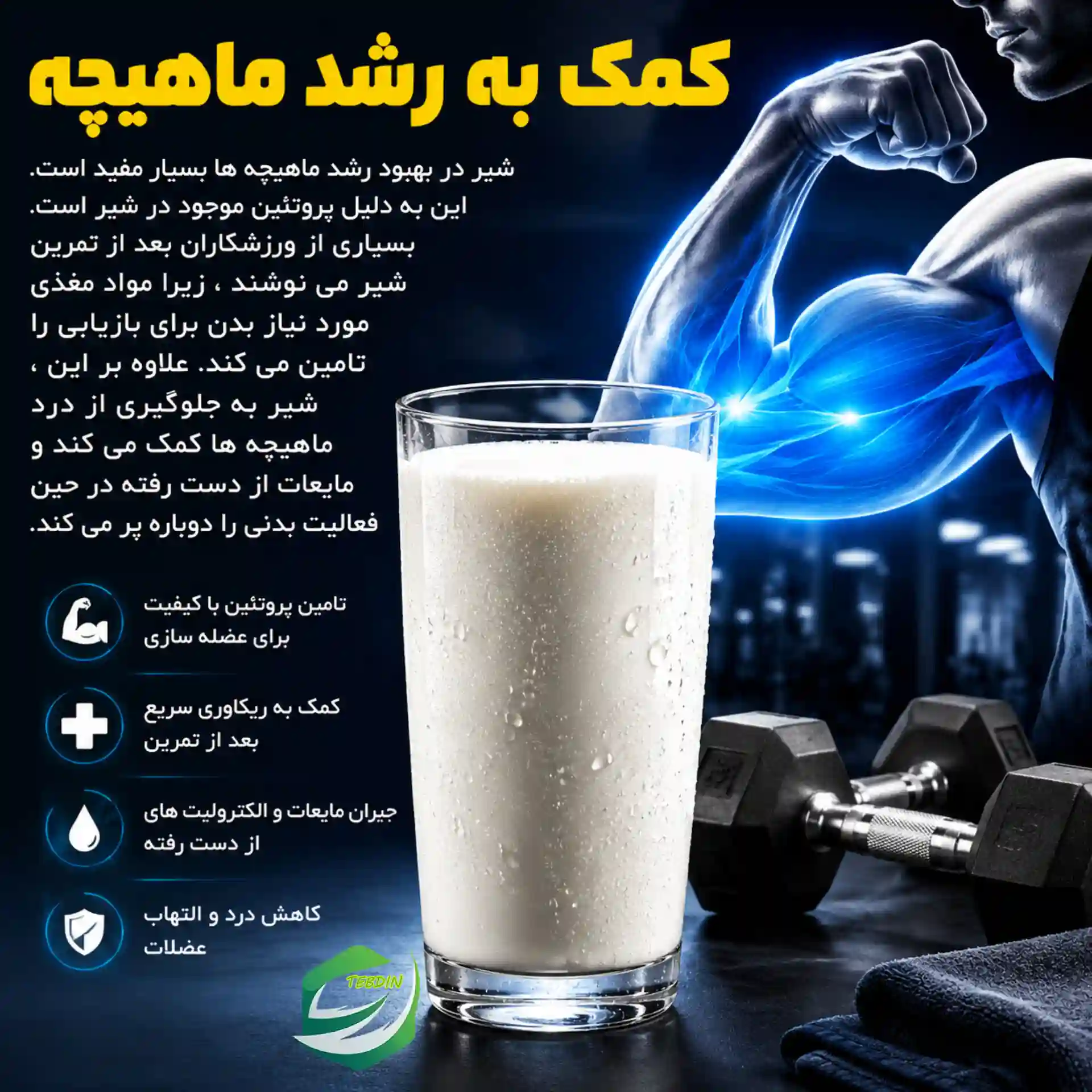 شیر کمک به رشد ماهیچه