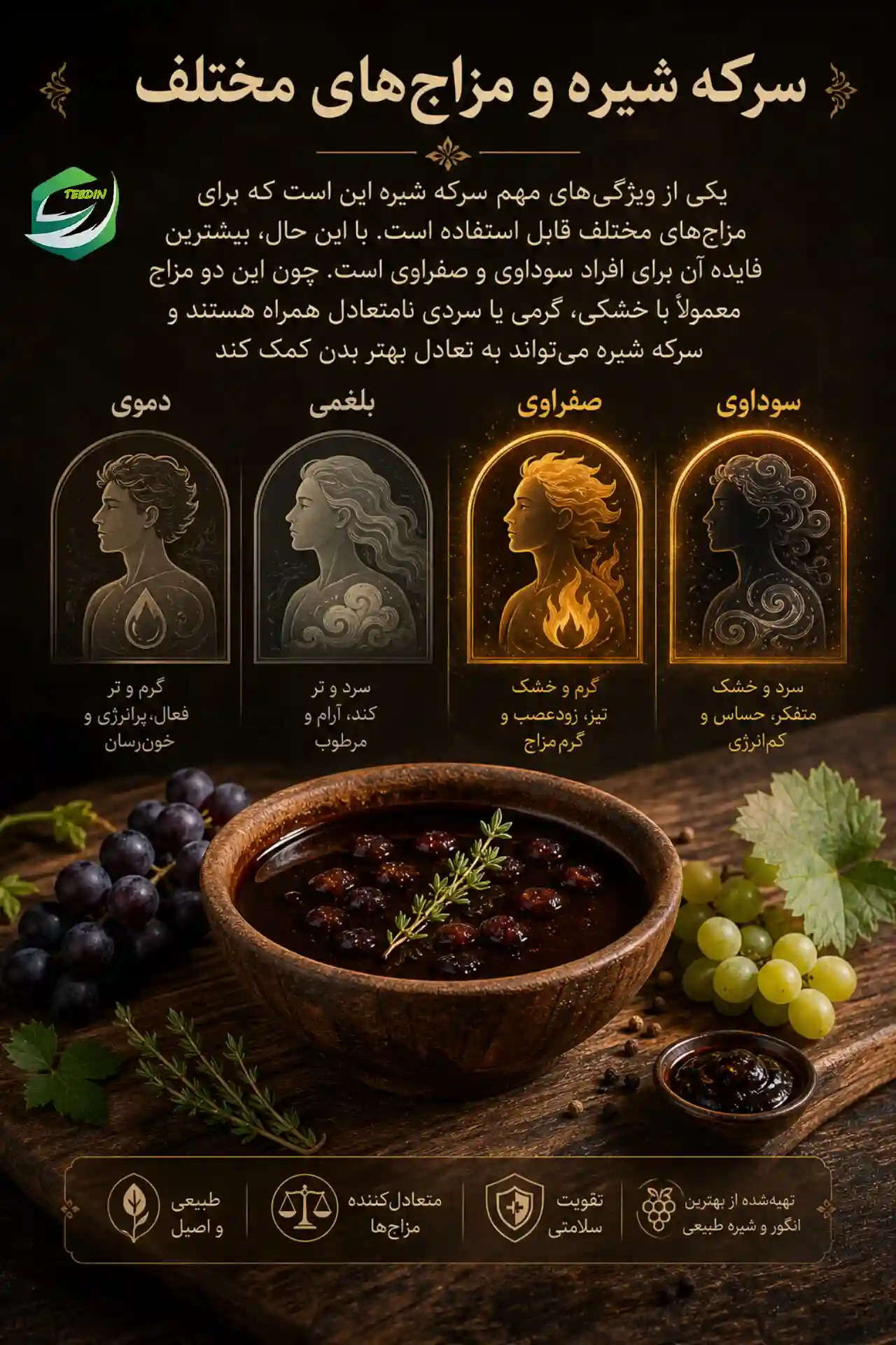سرکه شیره و مزاج‌های مختلف