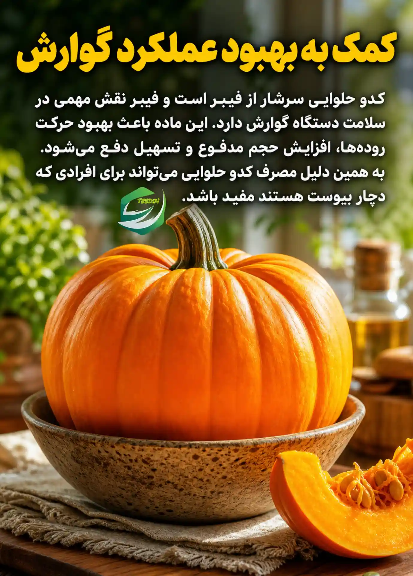 کدو حلوایی کمک به بهبود عملکرد گوارش