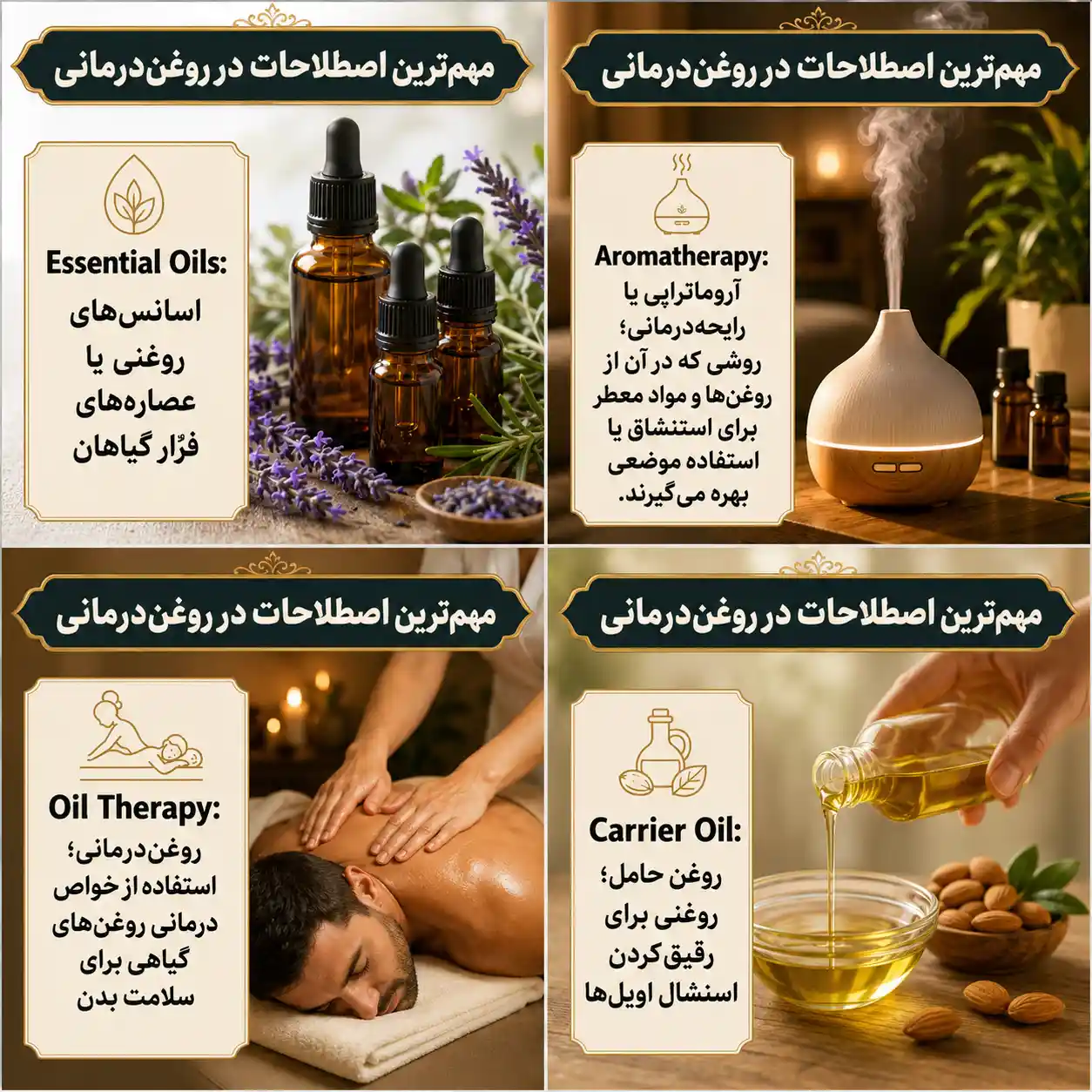 مهم‌ترین اصطلاحات در روغن درمانی