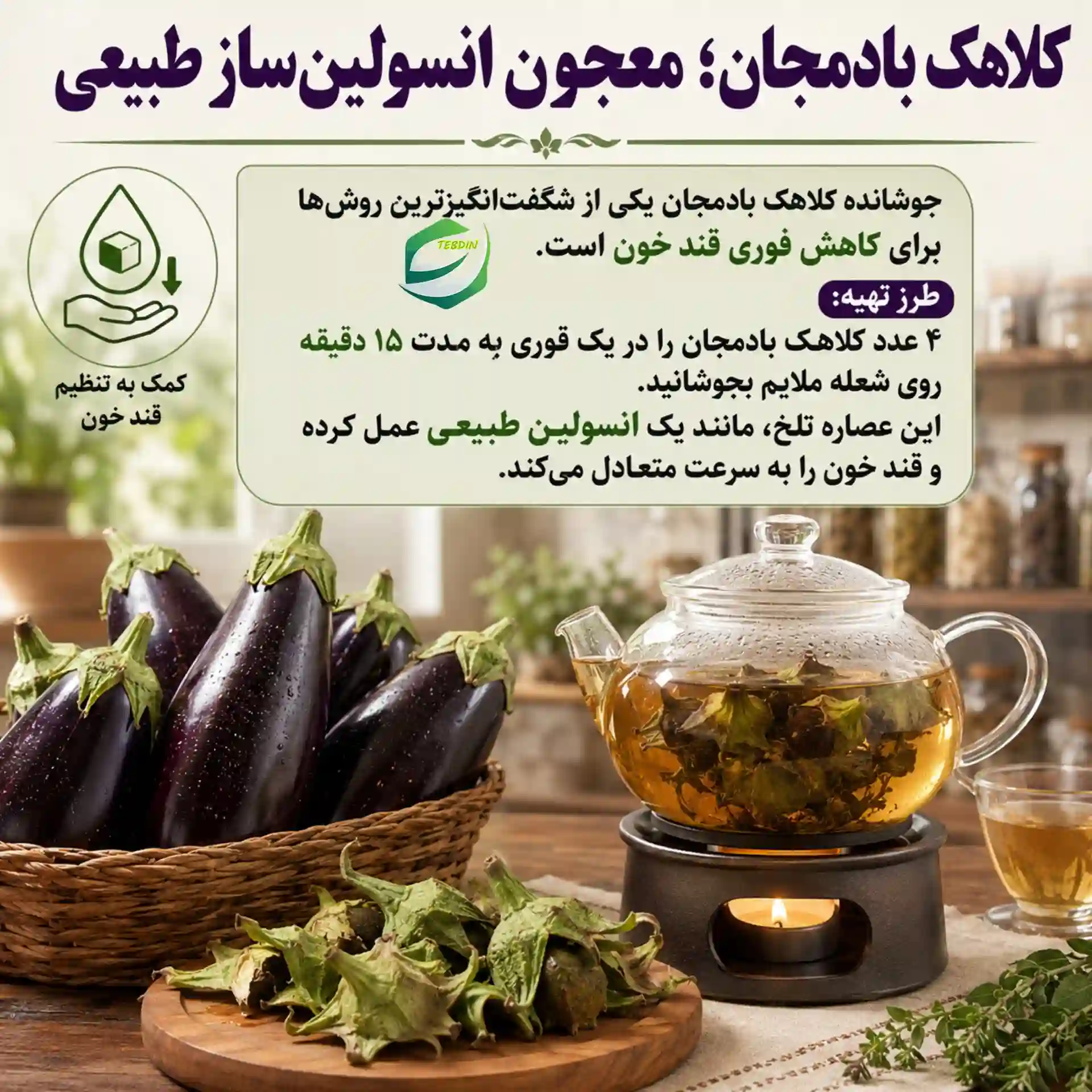 کلاهک بادمجان معجون انسولین ساز طبیعی