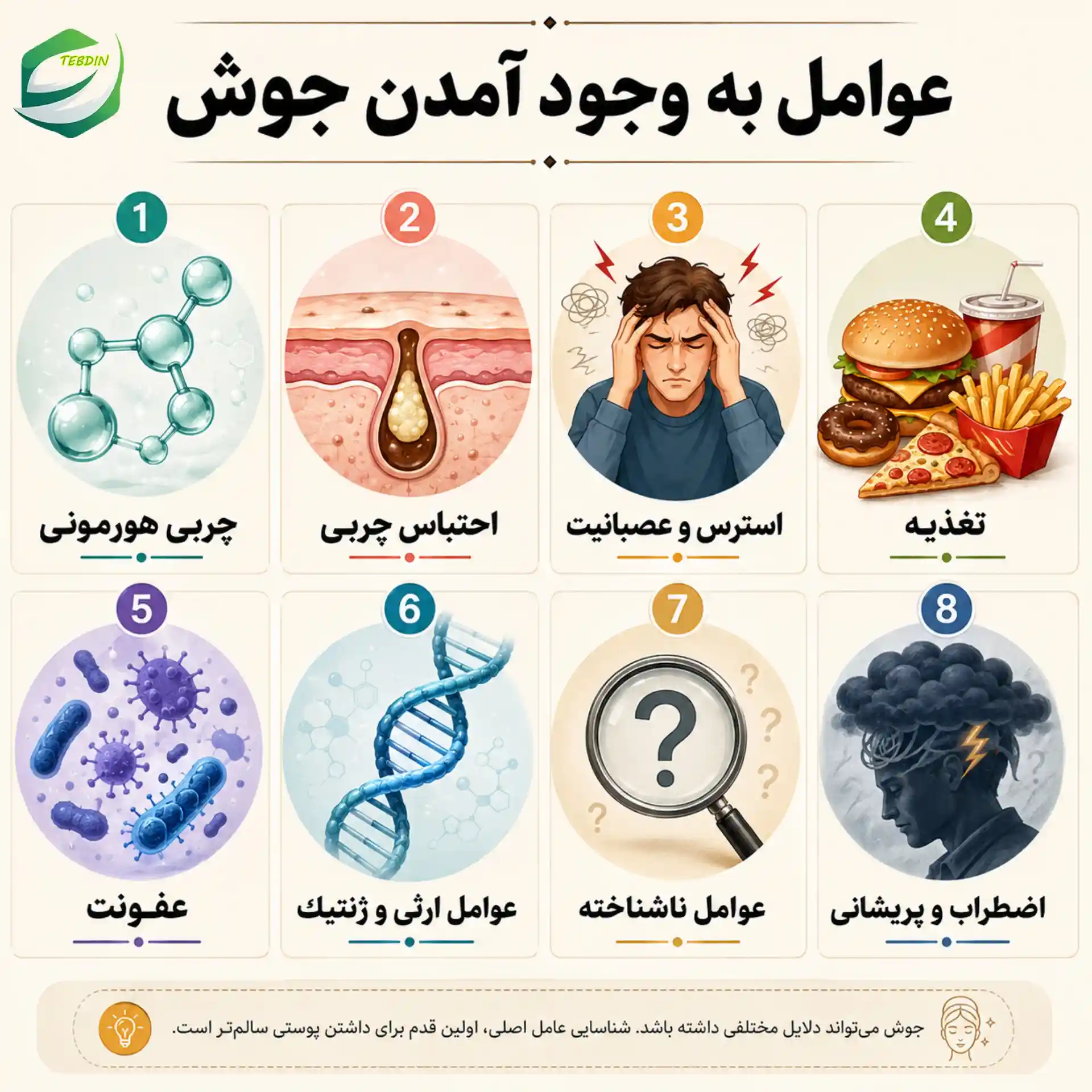 عوامل به وجود آمدن جوش