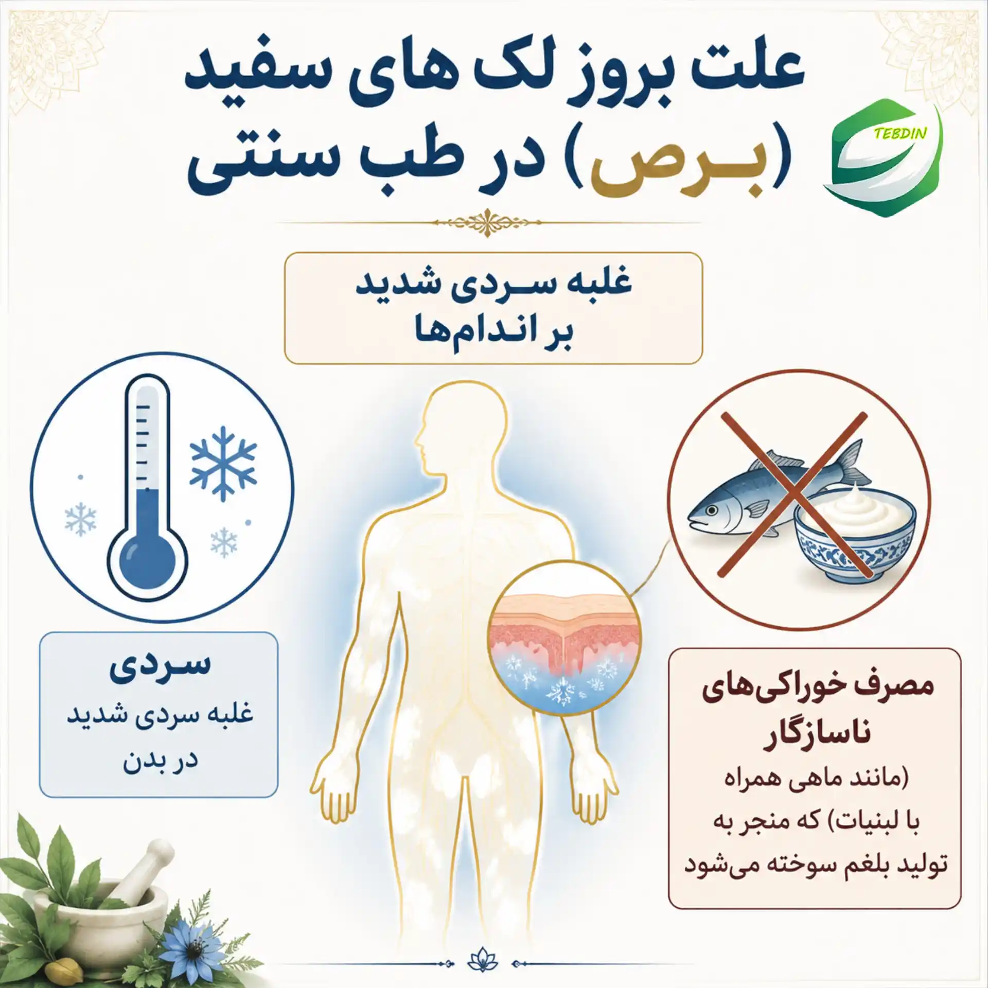 علت بروز لک های سفید برص در طب سنتی