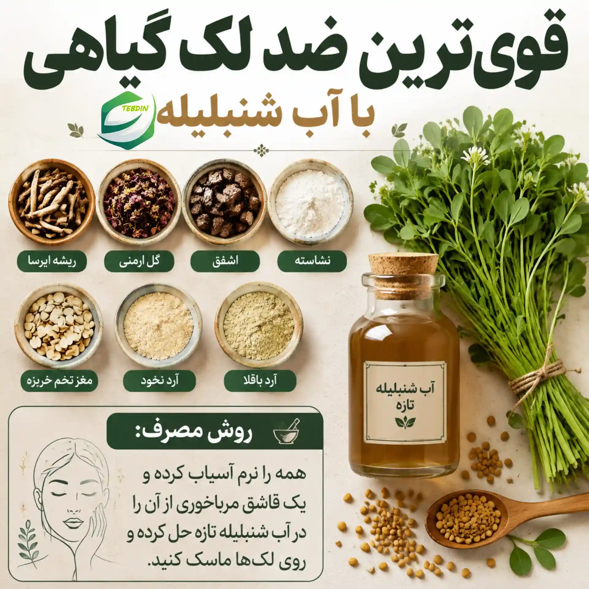 قوی‌ترین ضد لک گیاهی با آب شنبلیله