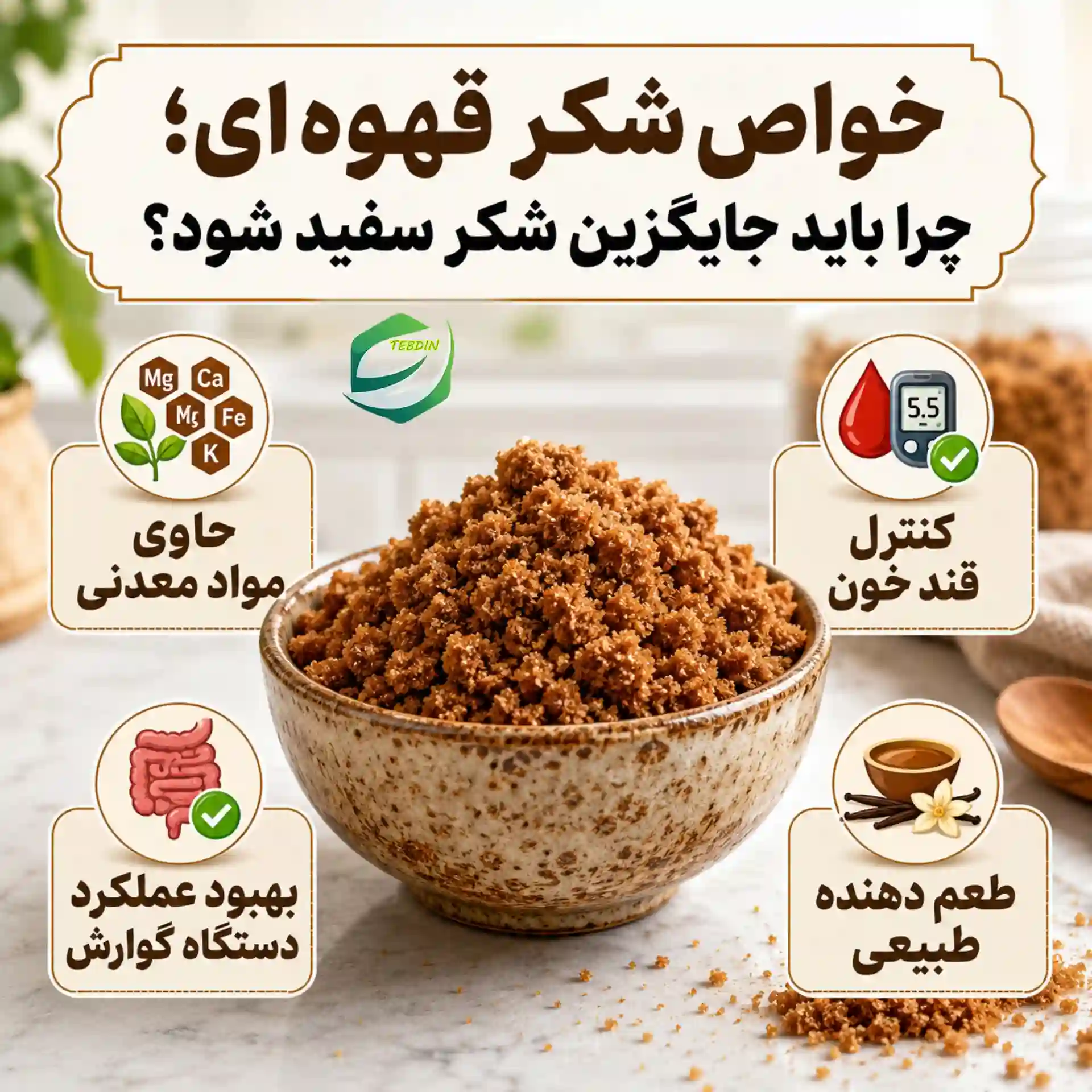 خواص شکر قهوه‌ای