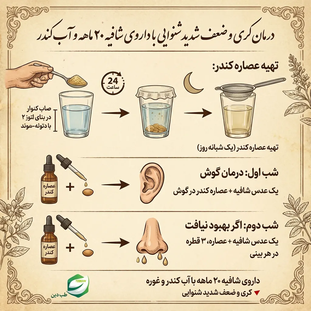 شافیه با آب کندر درمان کری و ضعف شدید شنوایی