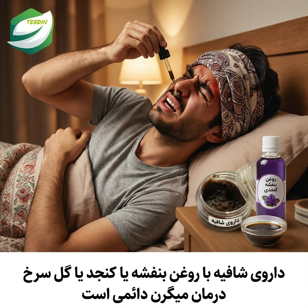 شافیه با روغن بنفشه کنجدی درمان میگرن