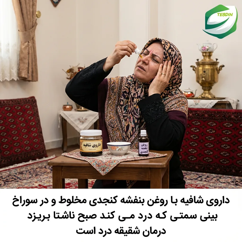 شافیه با روغن بنفشه کنجدی ناشتا درمان شقیقه درد