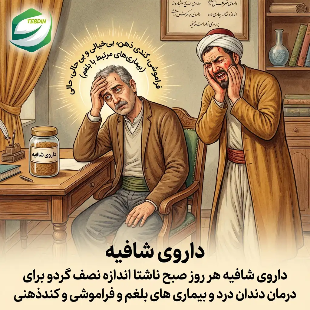 شافیه یک ماهه درمان دندان درد و غلبه بلغم