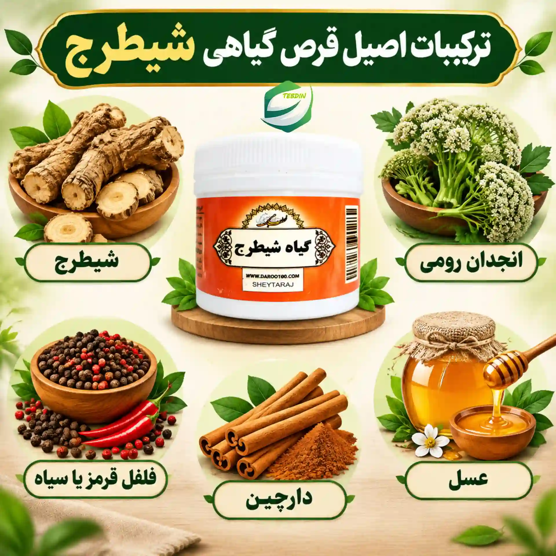 قرص گیاهی شیطرج 6 ترکیبات قرص گیاهی شیطرج