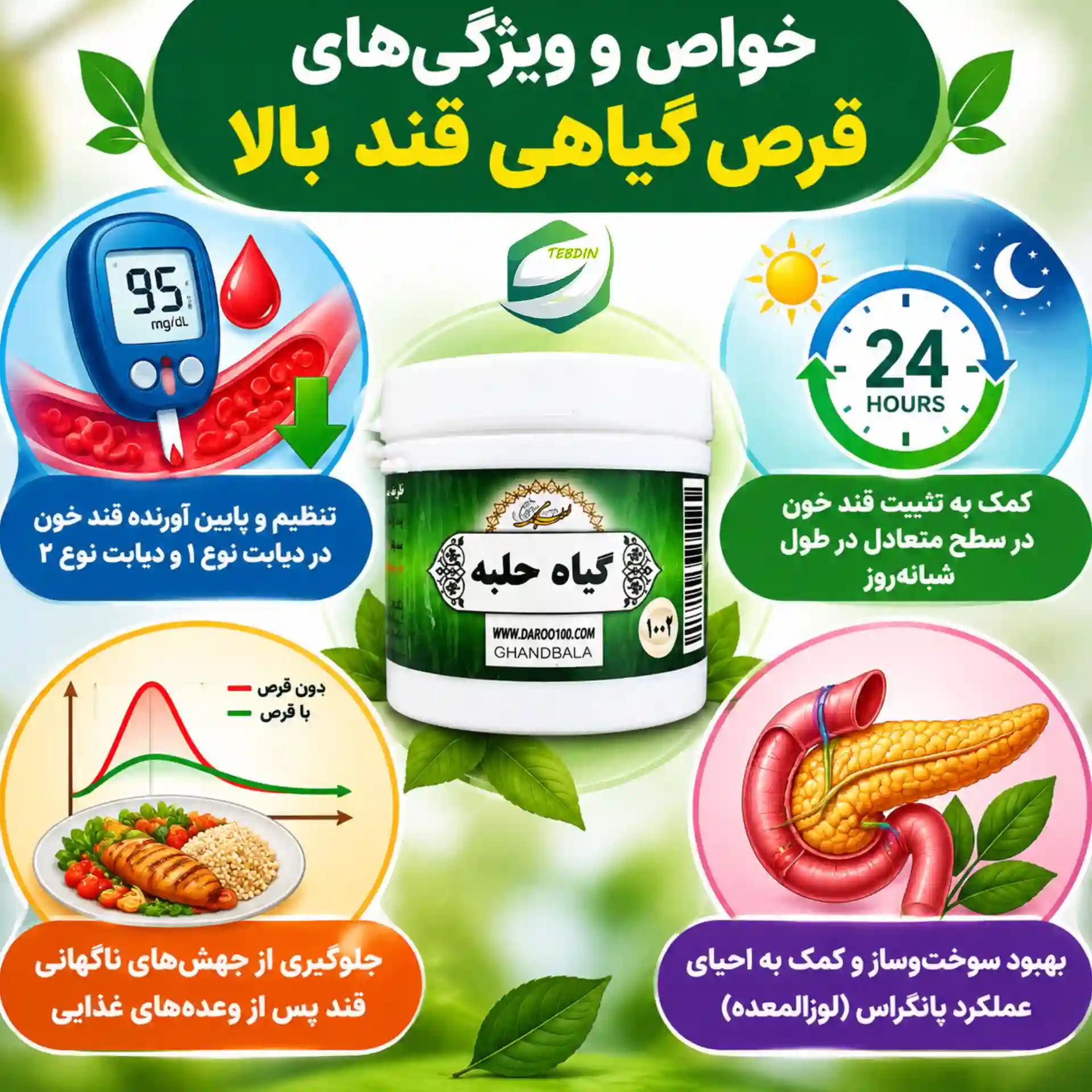 قرص گیاهی قند بالا 6 خواص و ویژگی های قرص گیاهی قند بالا