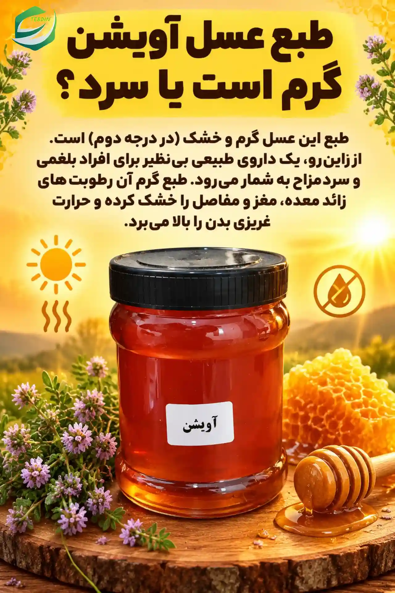 عسل آویشن 5 طبع عسل آویشن گرم است یا سرد؟